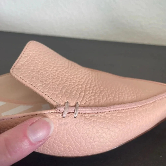 Nicholas Kirkwood Beige Leather Beya Pointed Toe Flats Size 37 - Picture 11 of 12